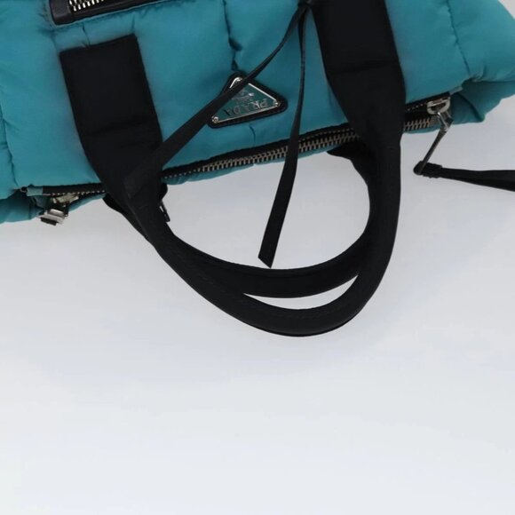 PRADA Hand Bag Nylon 2way Turquoise Blue Auth 111354V - Picture 8 of 14